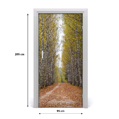 Self-adhesive door sticker Birch forest