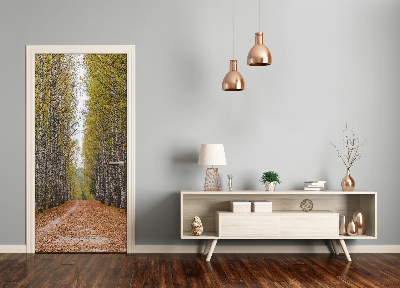 Self-adhesive door sticker Birch forest