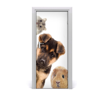 Self-adhesive door sticker Pets