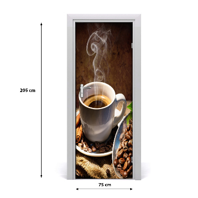 Self-adhesive door sticker Cup of coffee