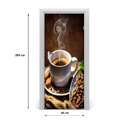 Self-adhesive door sticker Cup of coffee