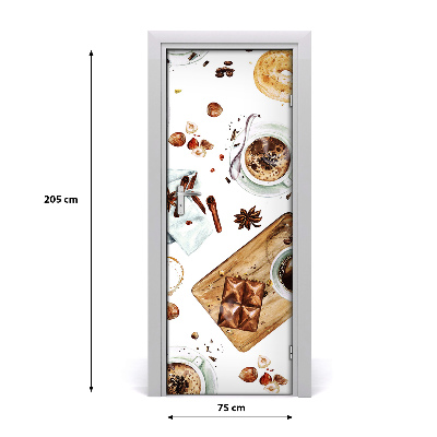 Self-adhesive door sticker Breakfast