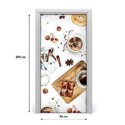 Self-adhesive door sticker Breakfast