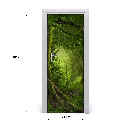 Self-adhesive door sticker Tropical jungle