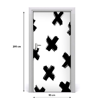 Door wallpaper Black and white spots