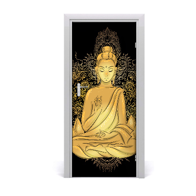 Self-adhesive door sticker Buddha and mandala