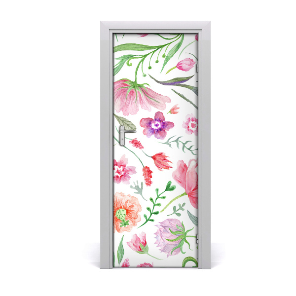 Self-adhesive door veneer Field flowers