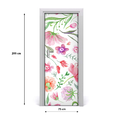 Self-adhesive door veneer Field flowers