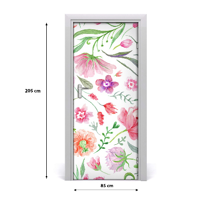 Self-adhesive door veneer Field flowers