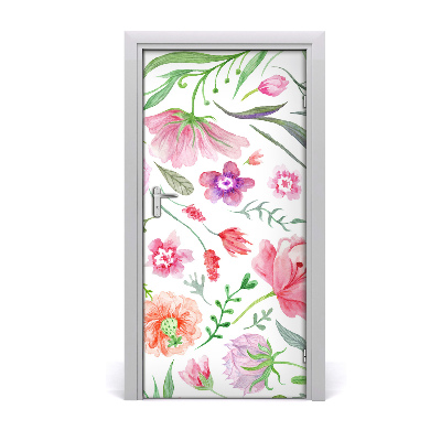 Self-adhesive door veneer Field flowers