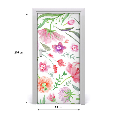 Self-adhesive door veneer Field flowers