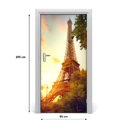 Self-adhesive door wallpaper Eiffel tower