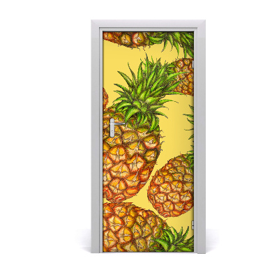 Self-adhesive door sticker Pineapples