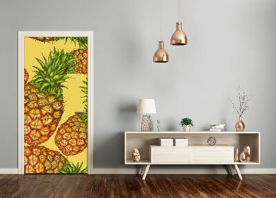 Self-adhesive door sticker Pineapples