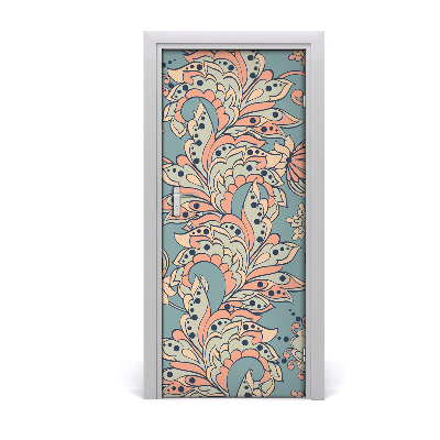 Self-adhesive door veneer Ethnic flowers