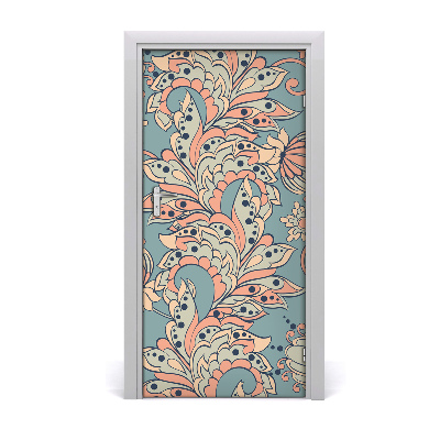 Self-adhesive door veneer Ethnic flowers