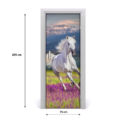 Self-adhesive door sticker White horse