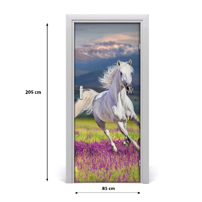 Self-adhesive door sticker White horse