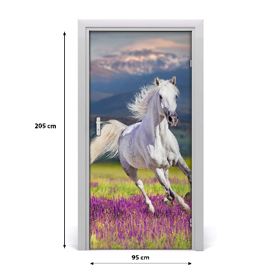 Self-adhesive door sticker White horse