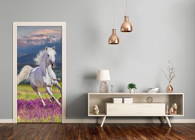 Self-adhesive door sticker White horse