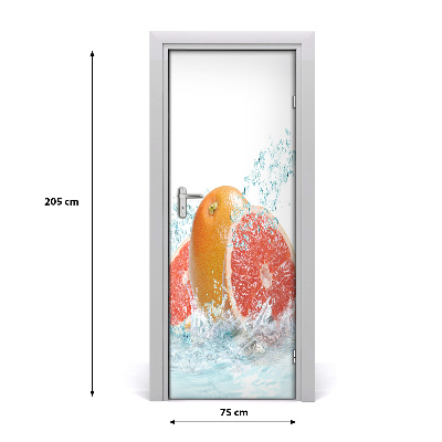 Self-adhesive door sticker Grapefruit