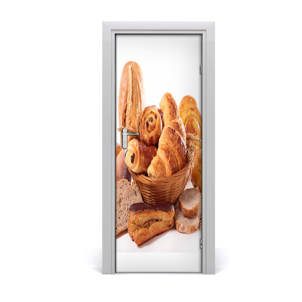 Self-adhesive door sticker Bread in a basket