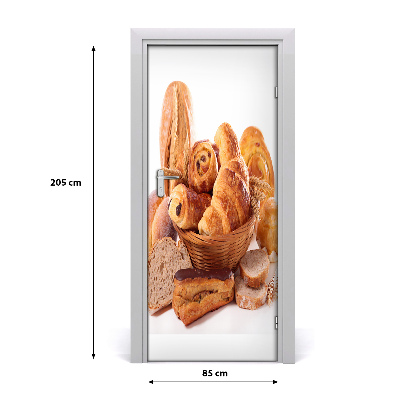 Self-adhesive door sticker Bread in a basket