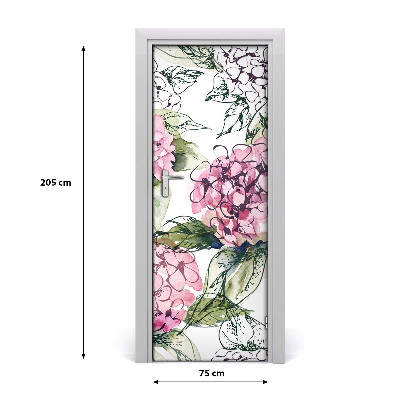 Self-adhesive door veneer Hydrangea