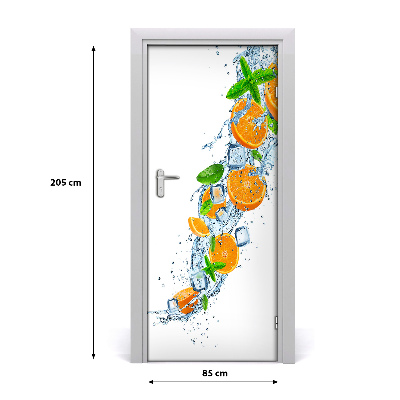 Self-adhesive door sticker Oranges