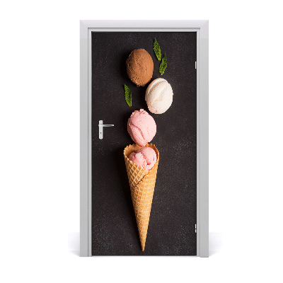 Self-adhesive door sticker Ice cream in a wafer