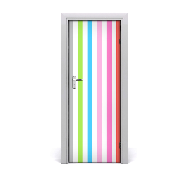 Self-adhesive door sticker Colored stripes