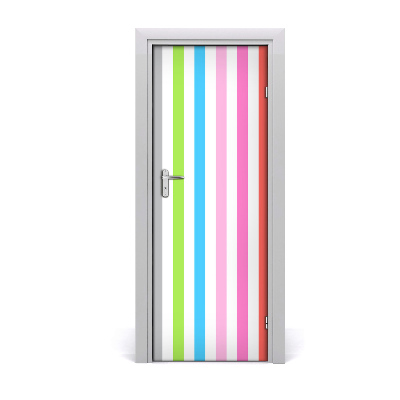 Self-adhesive door sticker Colored stripes