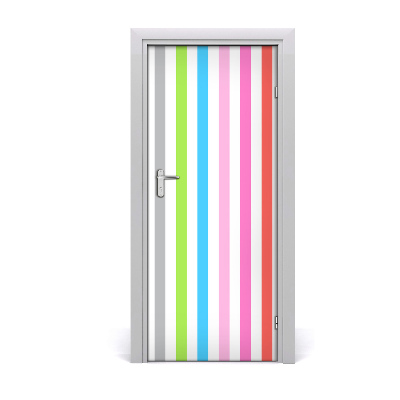 Self-adhesive door sticker Colored stripes