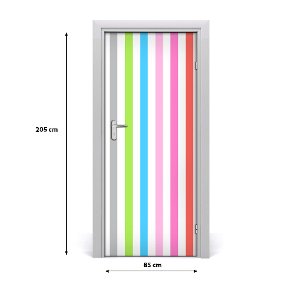 Self-adhesive door sticker Colored stripes