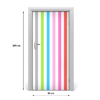 Self-adhesive door sticker Colored stripes