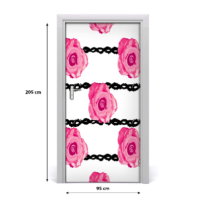 Self-adhesive door wallpaper Roses