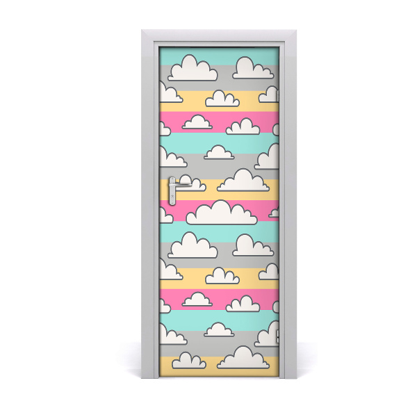 Self-adhesive door sticker Colorful clouds background