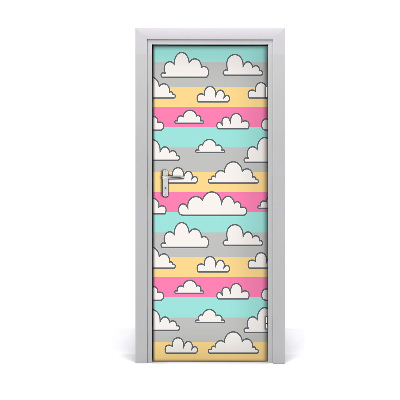 Self-adhesive door sticker Colorful clouds background