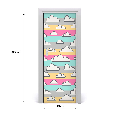 Self-adhesive door sticker Colorful clouds background