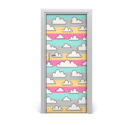 Self-adhesive door sticker Colorful clouds background