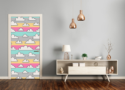 Self-adhesive door sticker Colorful clouds background