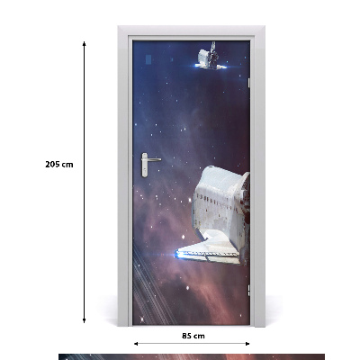 Self-adhesive door wallpaper Spacecraft