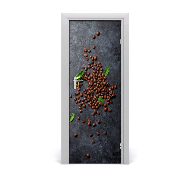 Self-adhesive door sticker Coffee beans