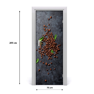 Self-adhesive door sticker Coffee beans