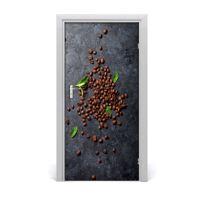 Self-adhesive door sticker Coffee beans