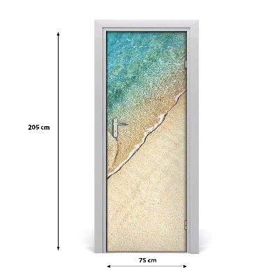 Self-adhesive door sticker Sea wave