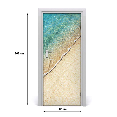 Self-adhesive door sticker Sea wave