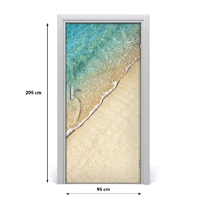 Self-adhesive door sticker Sea wave