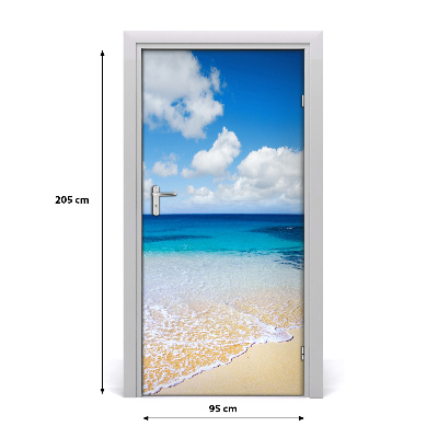 Self-adhesive door sticker Tropical beach