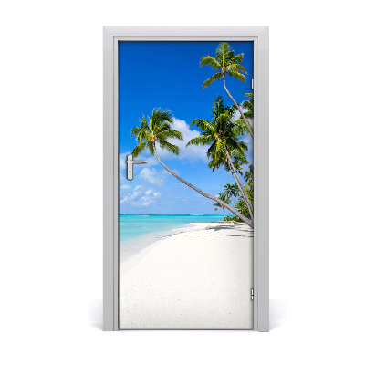 Self-adhesive door sticker Tropical beach